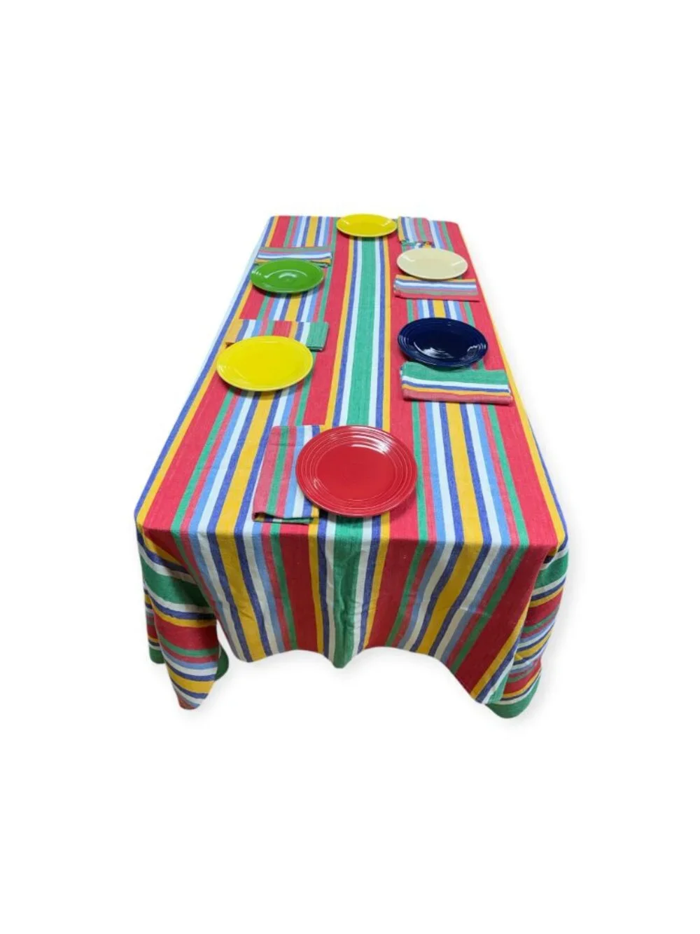 Vintage TAG Stripe Tablecloth and Napkins Set 10-Piece (105